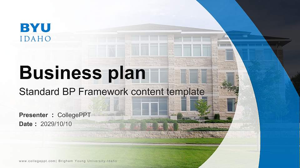 Brigham Young University-Idaho Competition/Entrepreneurship Contest PPT Template16:9 ratio PPT effect preview image