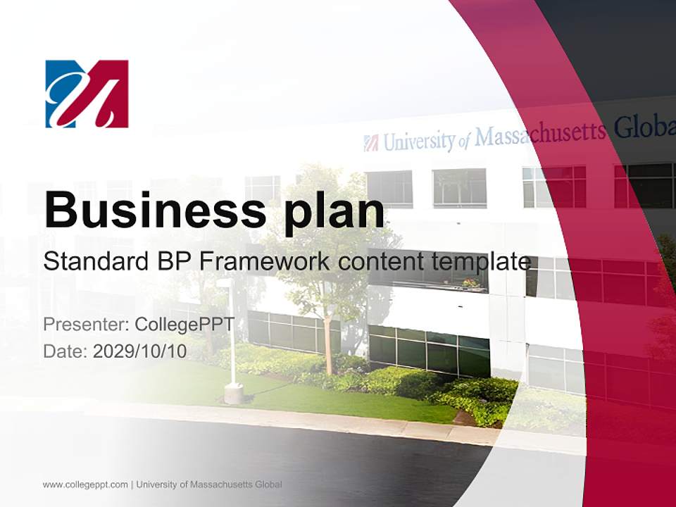University of Massachusetts Global Competition/Entrepreneurship Contest PPT Template4:3 ratio PPT effect preview image9