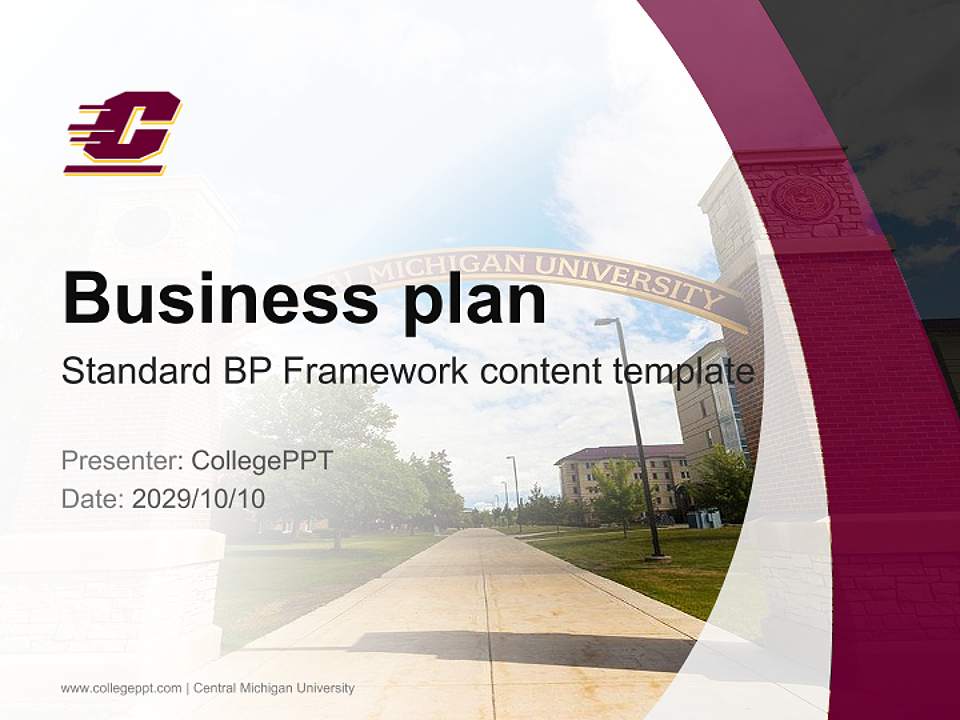 Central Michigan University Competition/Entrepreneurship Contest PPT Template4:3 ratio PPT effect preview image9