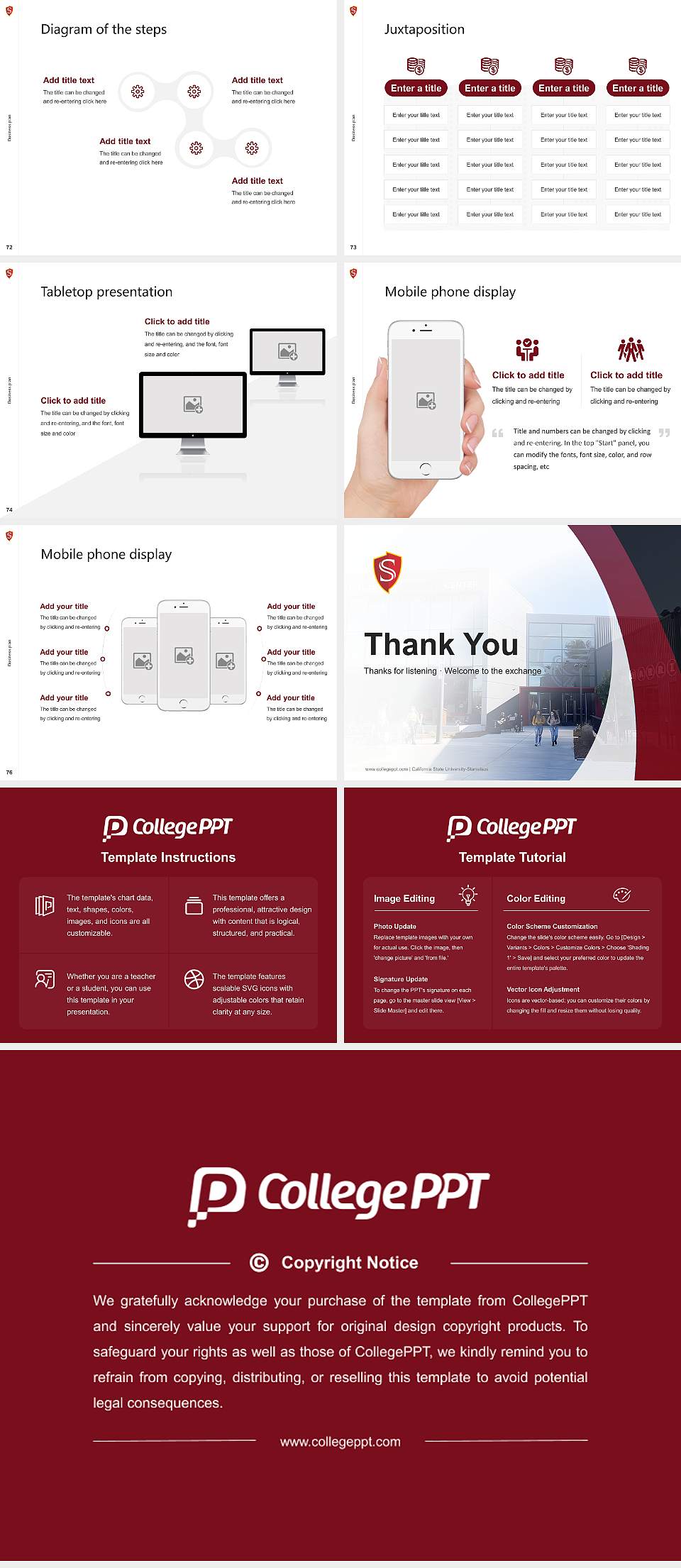 California State University-Stanislaus Competition/Entrepreneurship Contest PPT Template4:3 ratio PPT effect preview image9