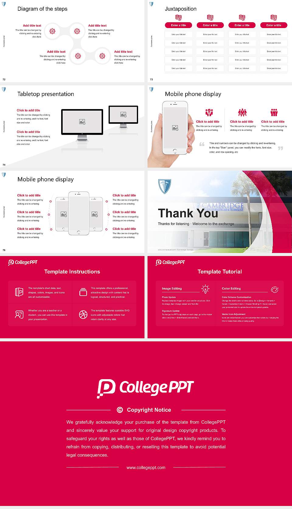 Cambridge College Competition/Entrepreneurship Contest PPT Template16:9 ratio PPT effect preview image9