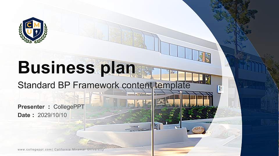 California Miramar University Competition/Entrepreneurship Contest PPT Template16:9 ratio PPT effect preview image