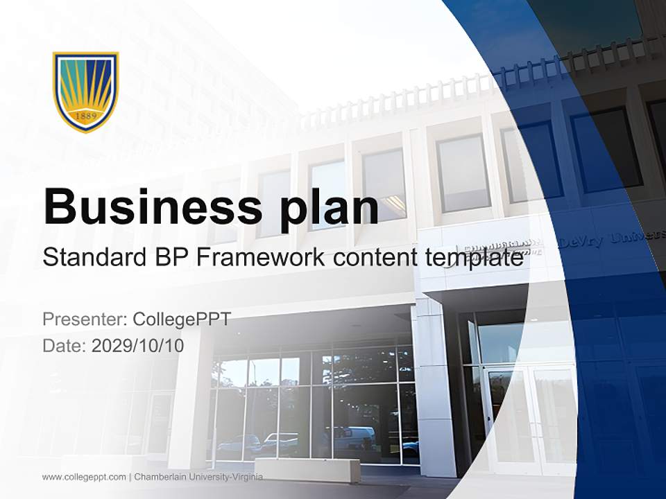 Chamberlain University-Virginia Competition/Entrepreneurship Contest PPT Template4:3 ratio PPT effect preview image9