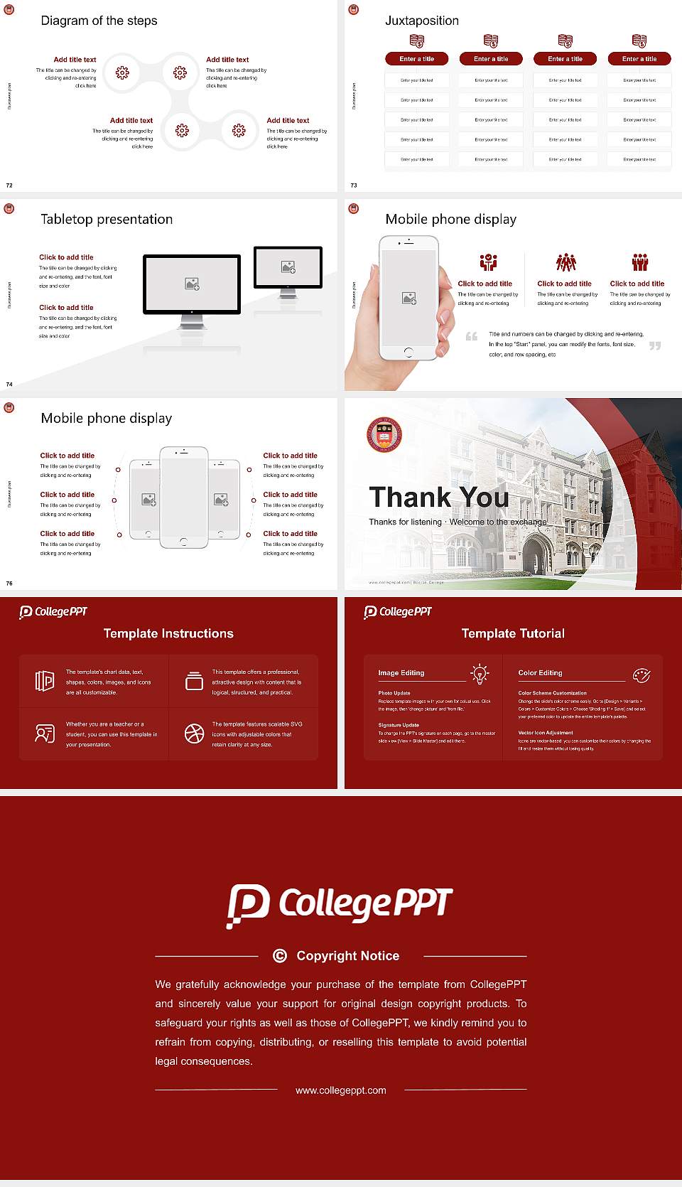Boston College Competition/Entrepreneurship Contest PPT Template16:9 ratio PPT effect preview image9