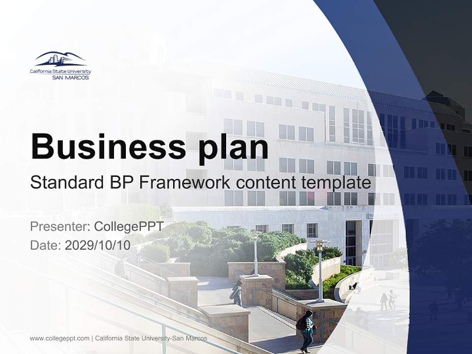 California State University-San Marcos Competition/Entrepreneurship Contest PPT Template4:3 ratio PPT effect preview image9