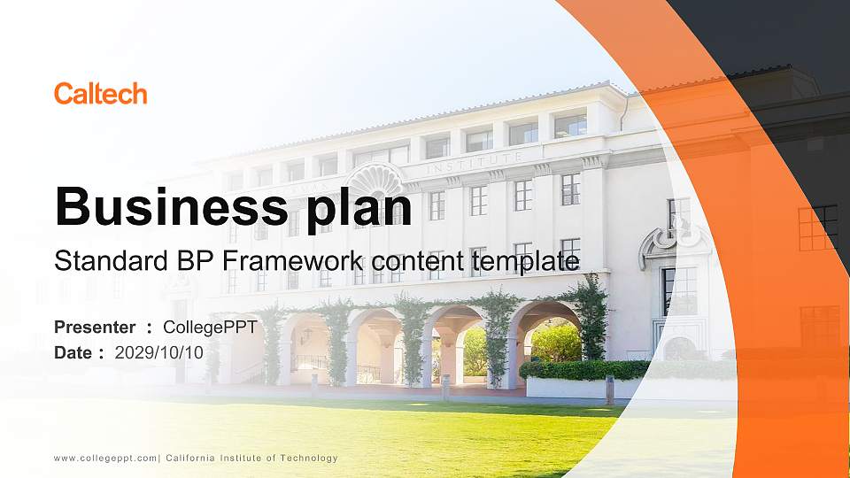 California Institute of Technology Competition/Entrepreneurship Contest PPT Template16:9 ratio PPT effect preview image