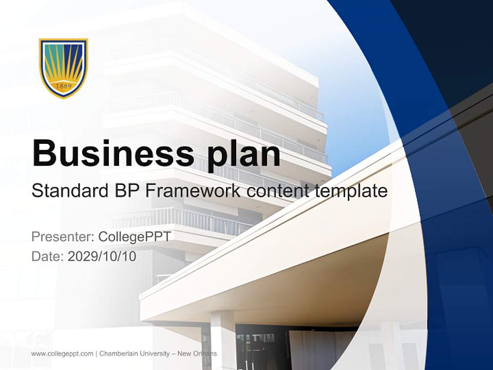 Chamberlain University – New Orleans Competition/Entrepreneurship Contest PPT Template4:3 ratio PPT effect preview image9