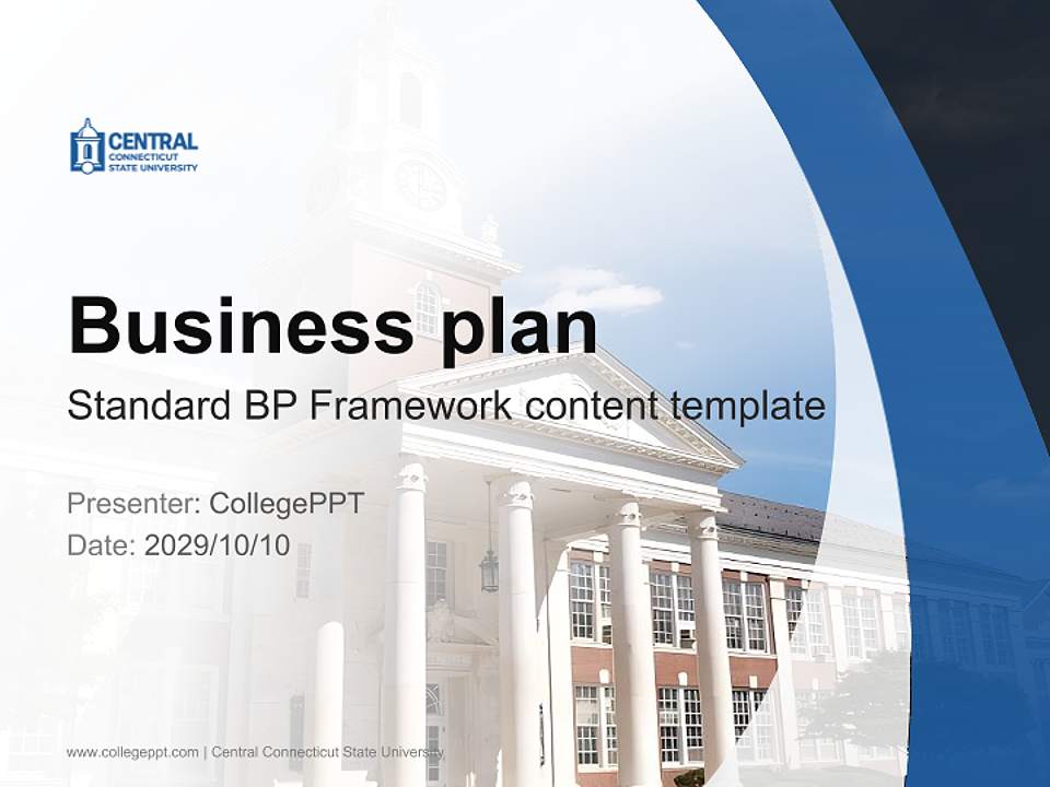 Central Connecticut State University Competition/Entrepreneurship Contest PPT Template4:3 ratio PPT effect preview image9