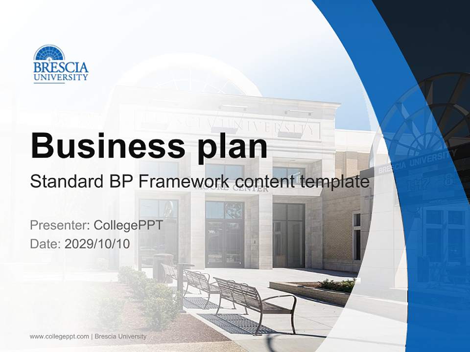 Brescia University Competition/Entrepreneurship Contest PPT Template4:3 ratio PPT effect preview image9