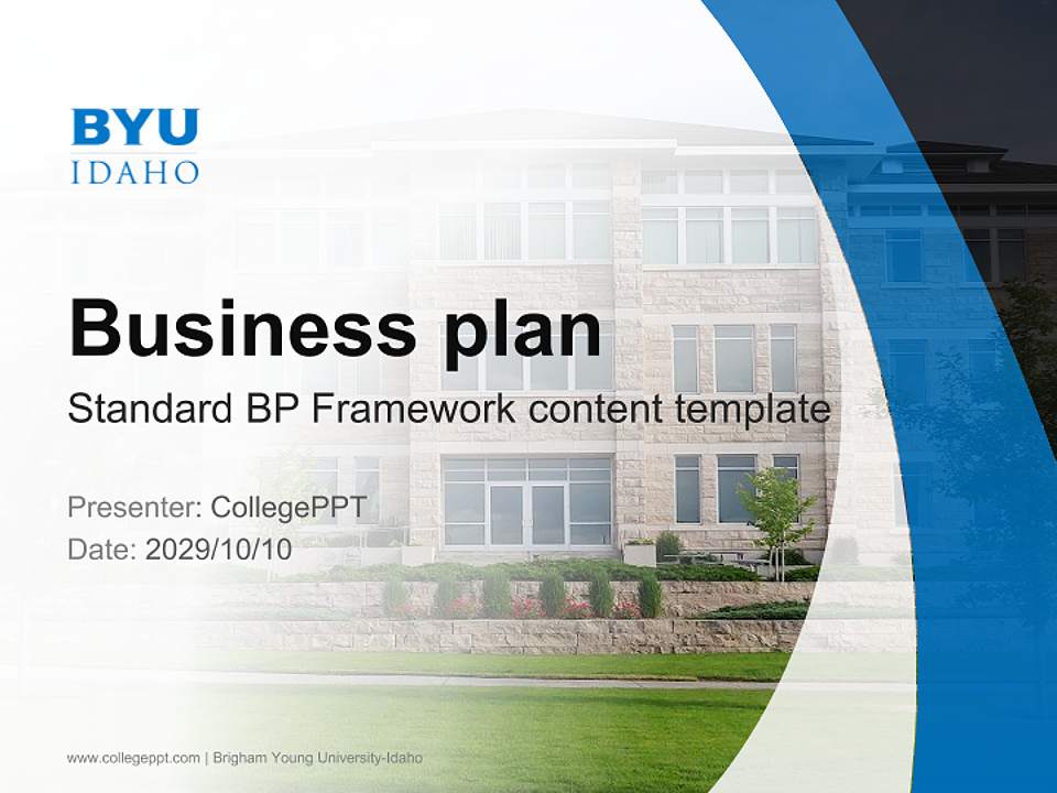 Brigham Young University-Idaho Competition/Entrepreneurship Contest PPT Template4:3 ratio PPT effect preview image1