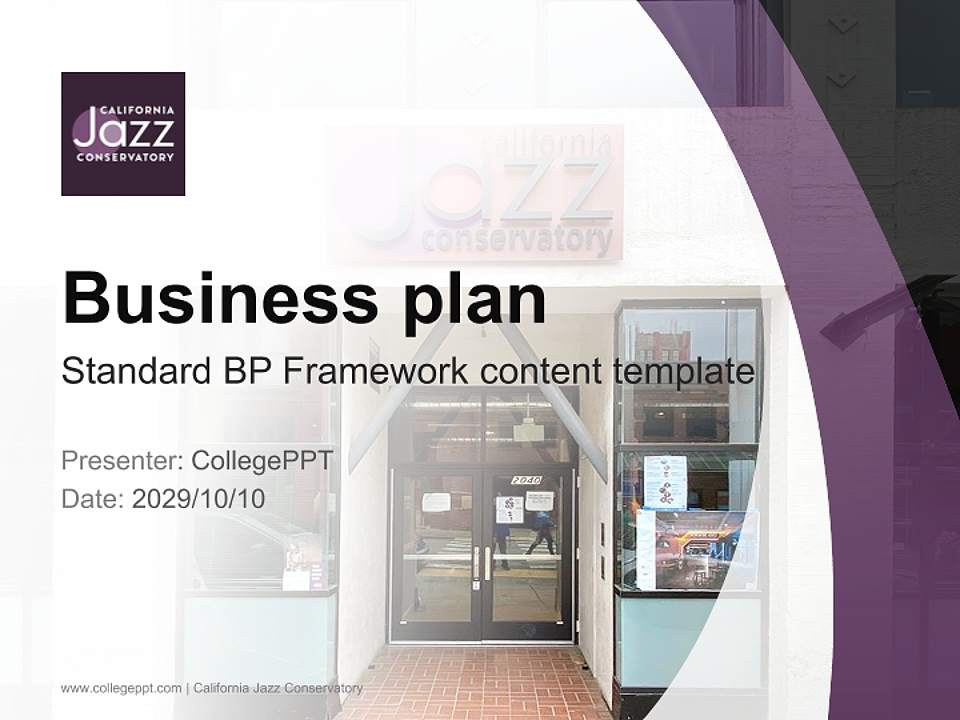 California Jazz Conservatory Competition/Entrepreneurship Contest PPT Template4:3 ratio PPT effect preview image9