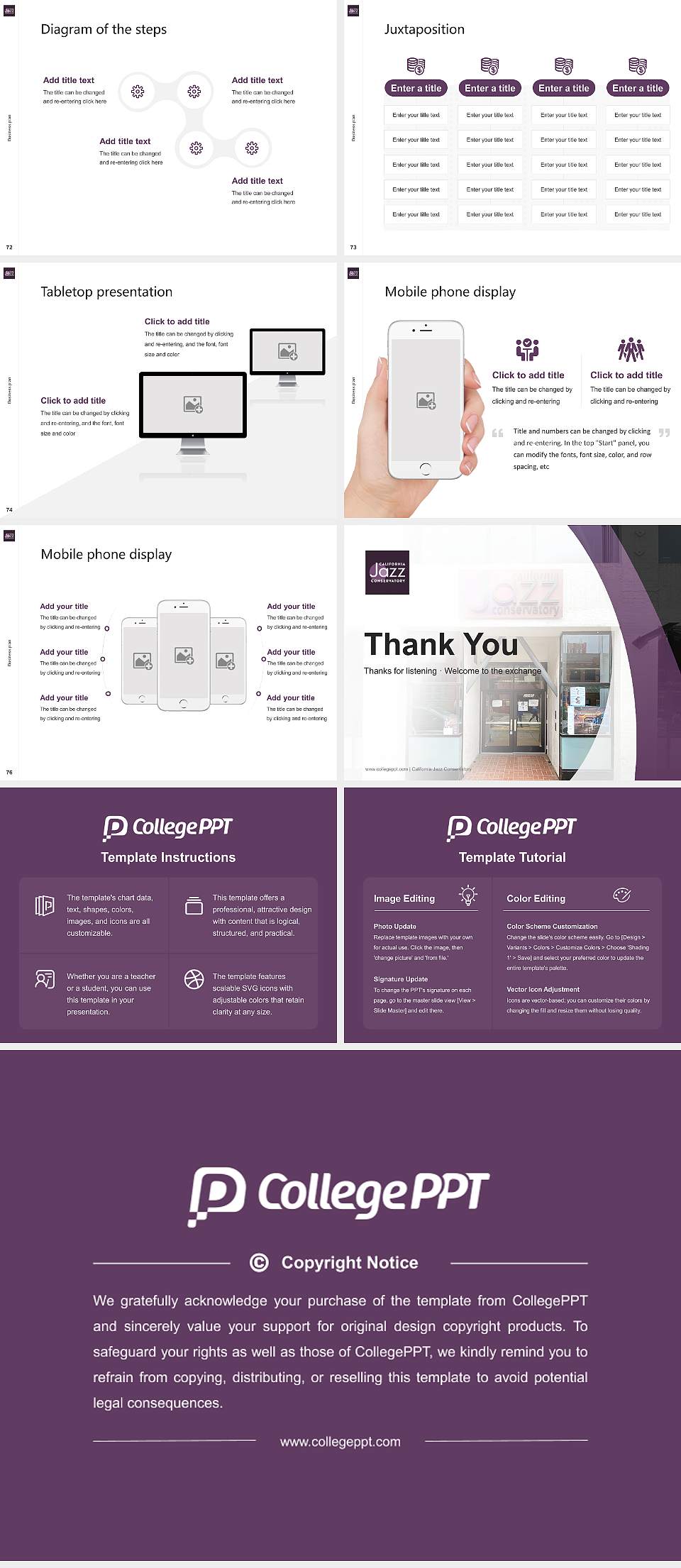 California Jazz Conservatory Competition/Entrepreneurship Contest PPT Template4:3 ratio PPT effect preview image9