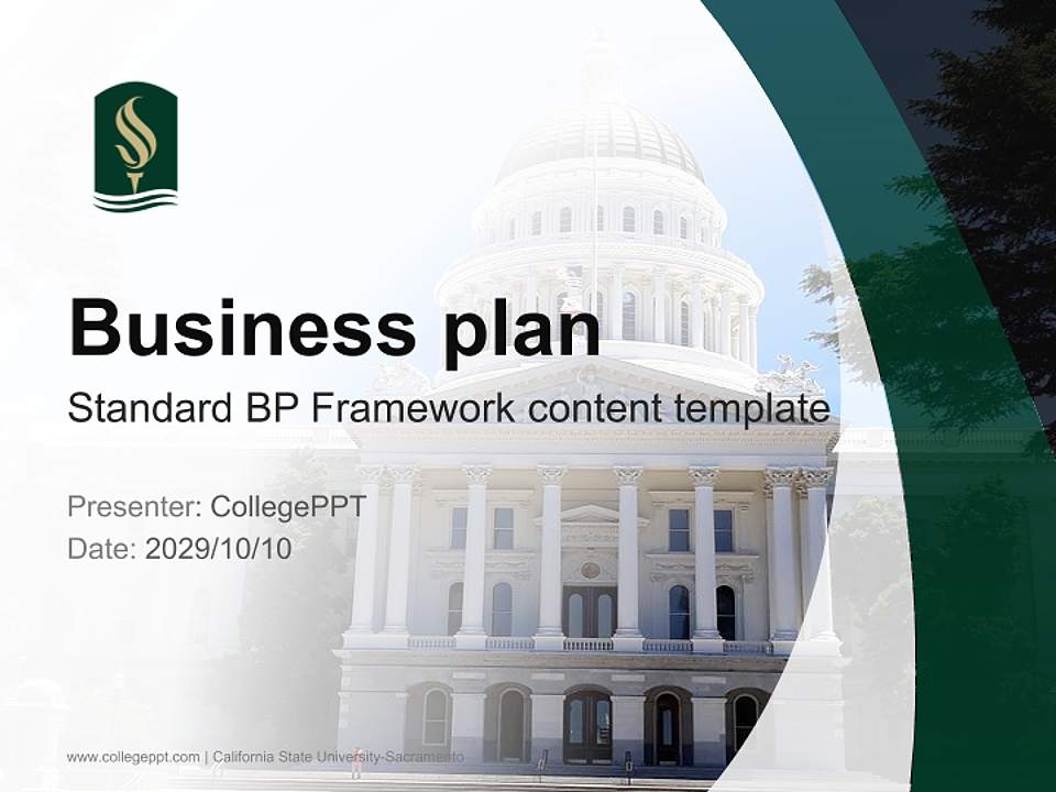 California State University-Sacramento Competition/Entrepreneurship Contest PPT Template4:3 ratio PPT effect preview image9