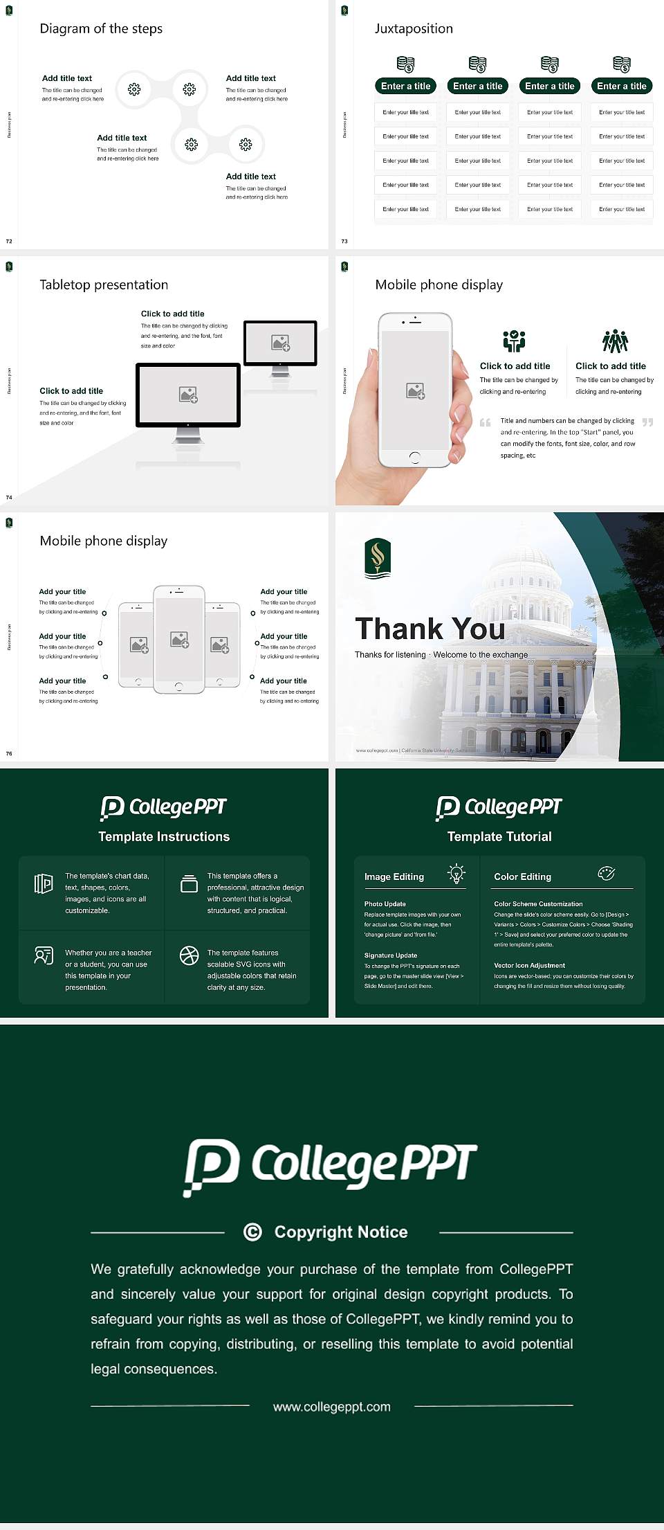 California State University-Sacramento Competition/Entrepreneurship Contest PPT Template4:3 ratio PPT effect preview image9