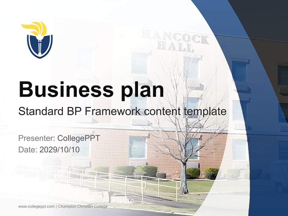 Champion Christian College Competition/Entrepreneurship Contest PPT Template4:3 ratio PPT effect preview image9