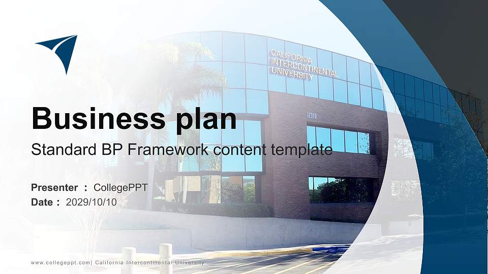 California Intercontinental University Competition/Entrepreneurship Contest PPT Template16:9 ratio PPT effect preview image