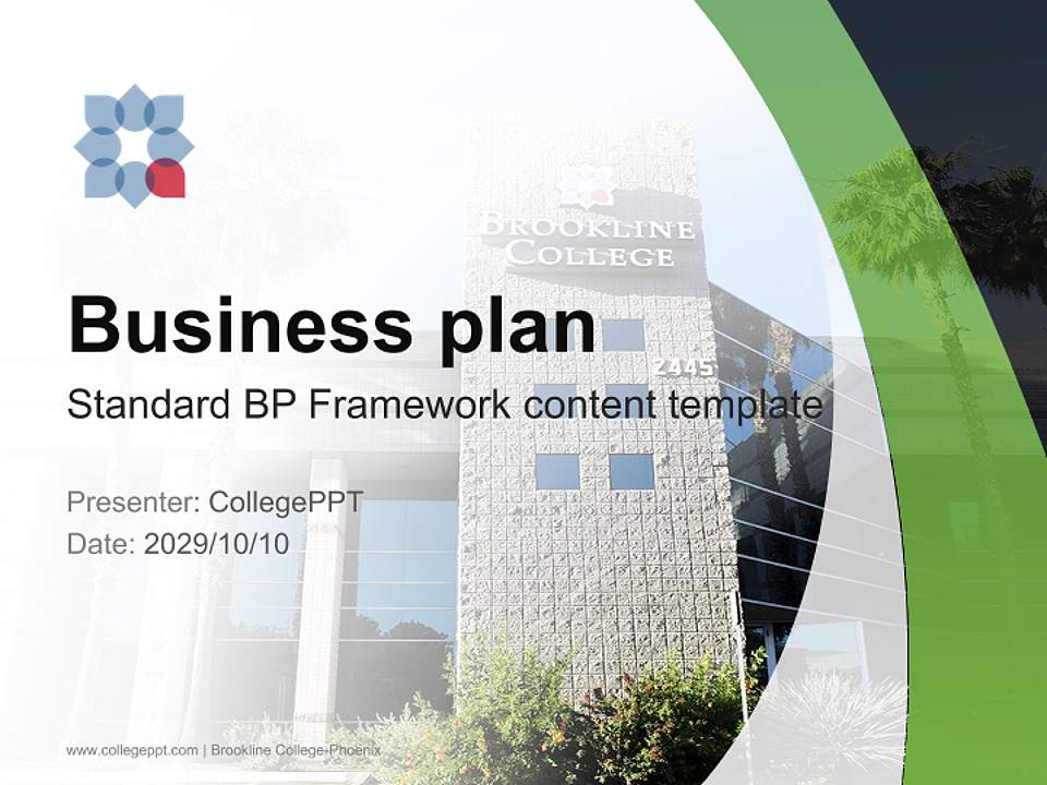 Brookline College-Phoenix Competition/Entrepreneurship Contest PPT Template4:3 ratio PPT effect preview image9