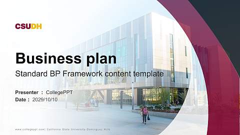 California State University-Dominguez Hills Competition/Entrepreneurship Contest PPT Template