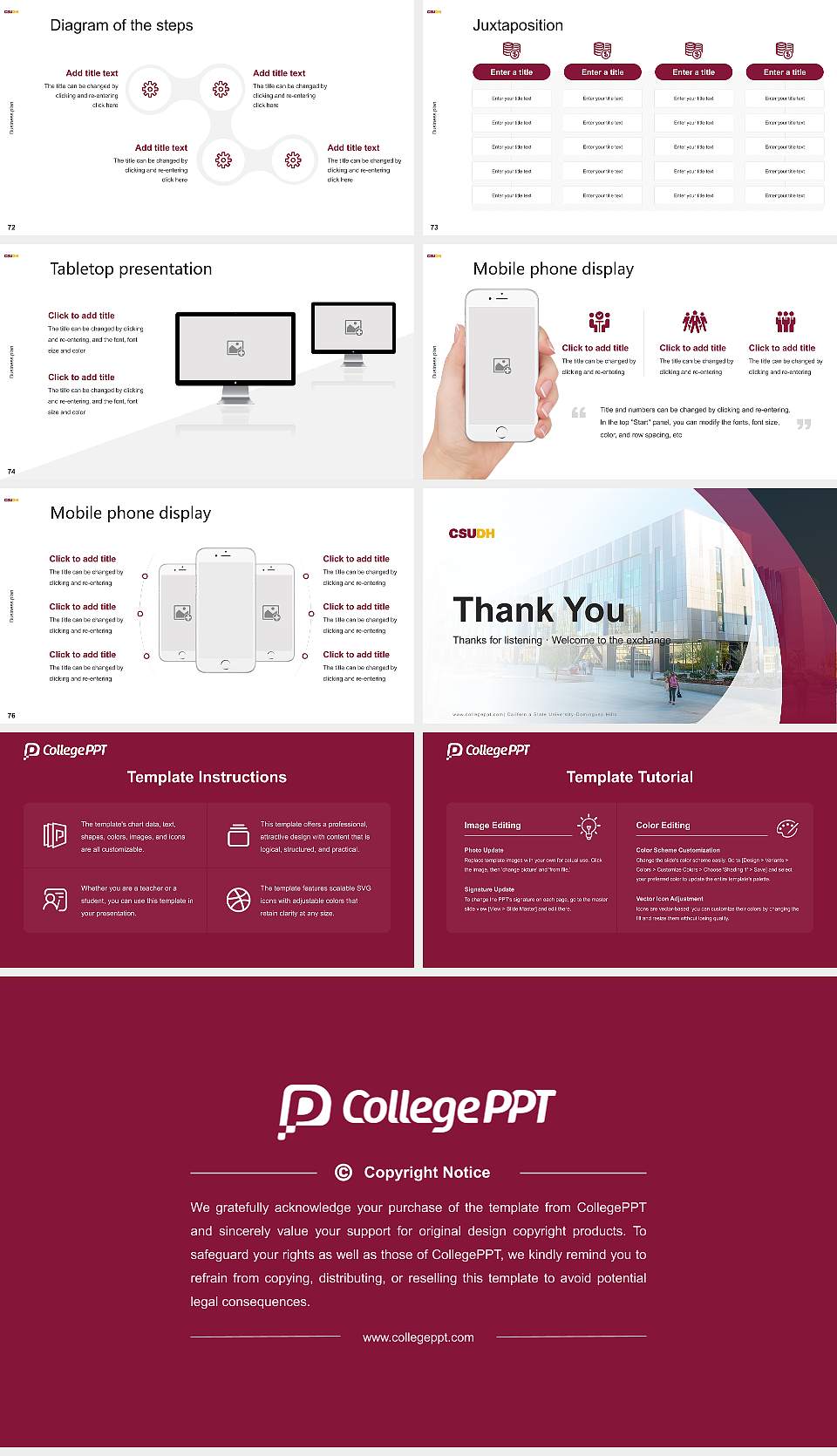California State University-Dominguez Hills Competition/Entrepreneurship Contest PPT Template16:9 ratio PPT effect preview image9