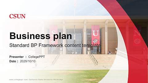 California State University-Northridge Competition/Entrepreneurship Contest PPT Template