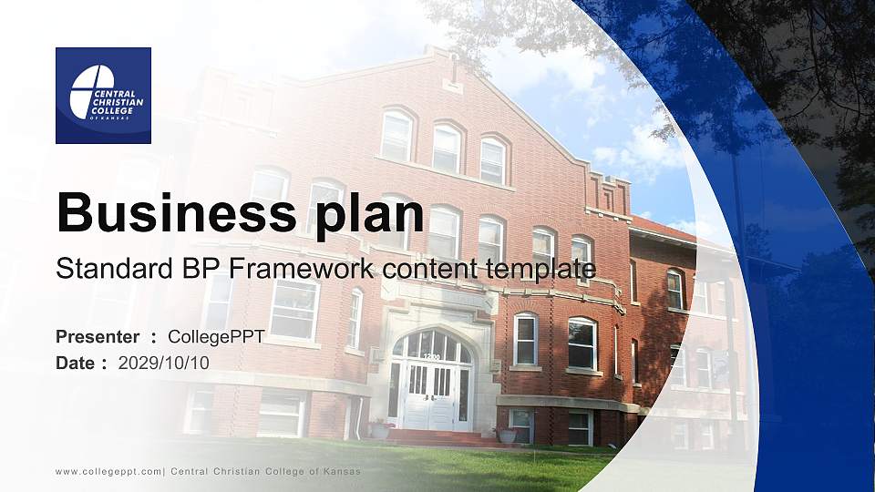 Central Christian College of Kansas Competition/Entrepreneurship Contest PPT Template16:9 ratio PPT effect preview image