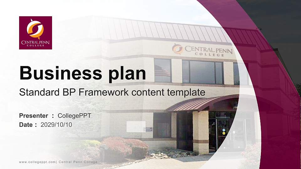 Central Penn College Competition/Entrepreneurship Contest PPT Template16:9 ratio PPT effect preview image