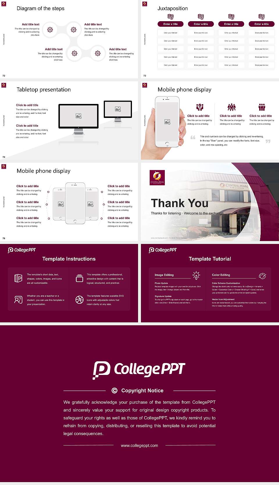 Central Penn College Competition/Entrepreneurship Contest PPT Template16:9 ratio PPT effect preview image9