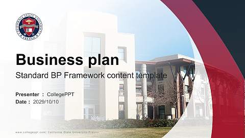 California State University-Fresno Competition/Entrepreneurship Contest PPT Template