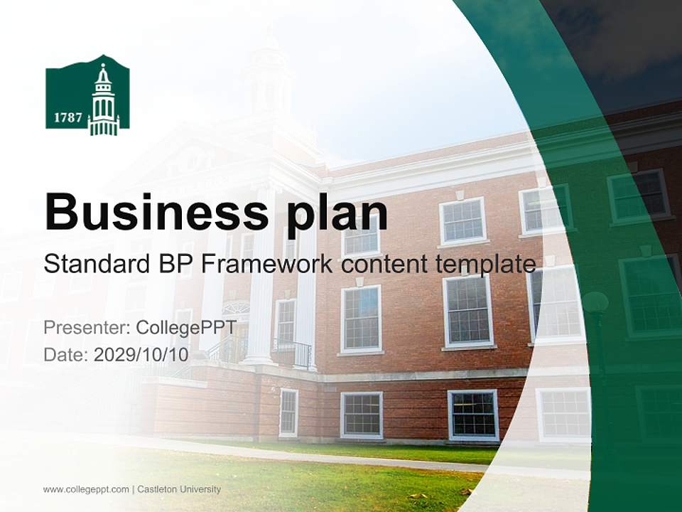 Castleton University Competition/Entrepreneurship Contest PPT Template4:3 ratio PPT effect preview image9