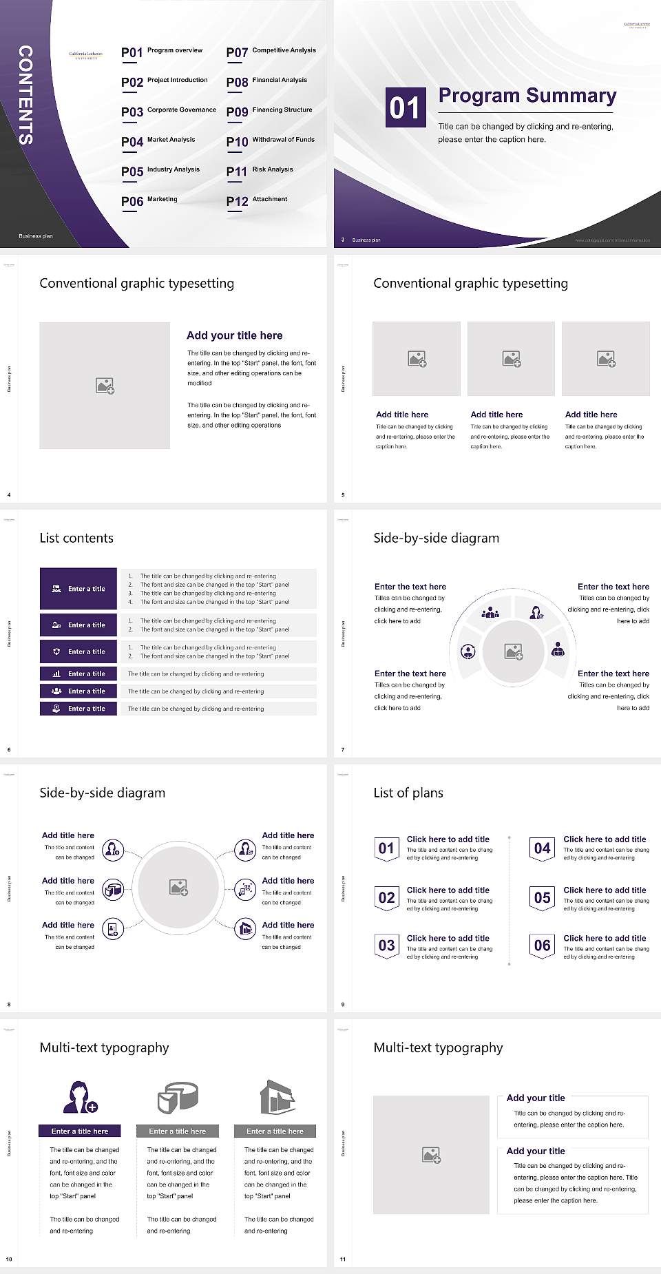 California Lutheran University Competition/Entrepreneurship Contest PPT Template4:3 ratio PPT effect preview image2