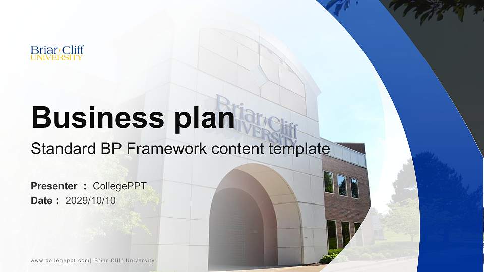 Briar Cliff University Competition/Entrepreneurship Contest PPT Template16:9 ratio PPT effect preview image