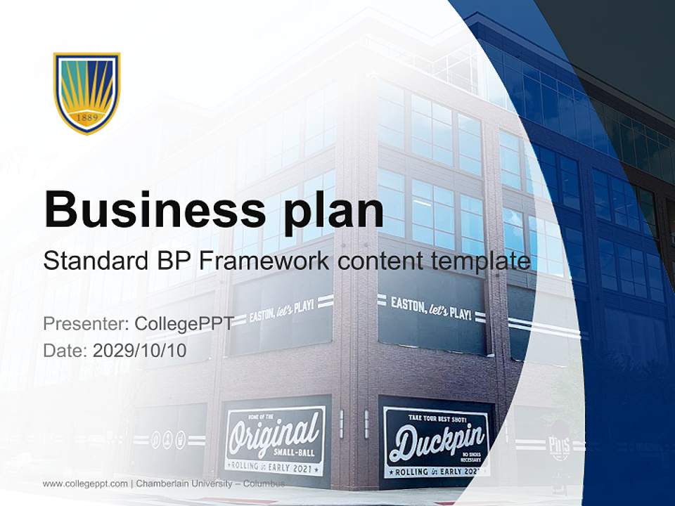Chamberlain University – Columbus Competition/Entrepreneurship Contest PPT Template4:3 ratio PPT effect preview image9