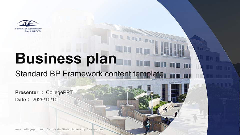 California State University-San Marcos Competition/Entrepreneurship Contest PPT Template16:9 ratio PPT effect preview image