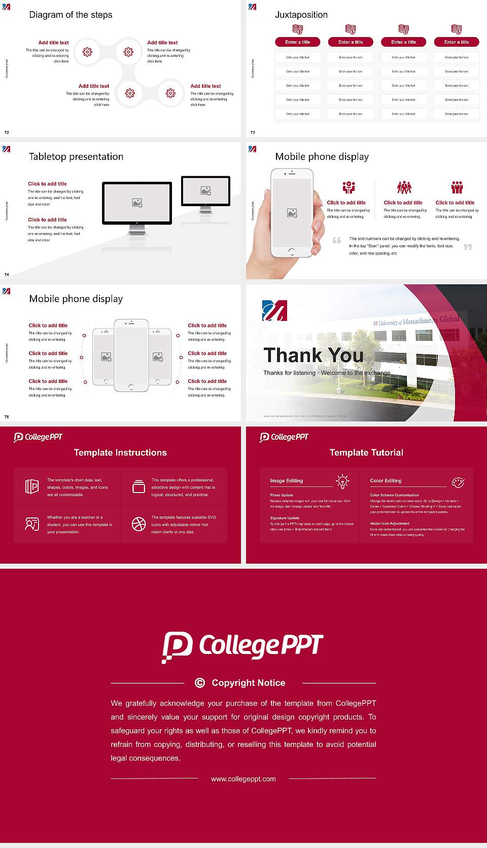 University of Massachusetts Global Competition/Entrepreneurship Contest PPT Template16:9 ratio PPT effect preview image9