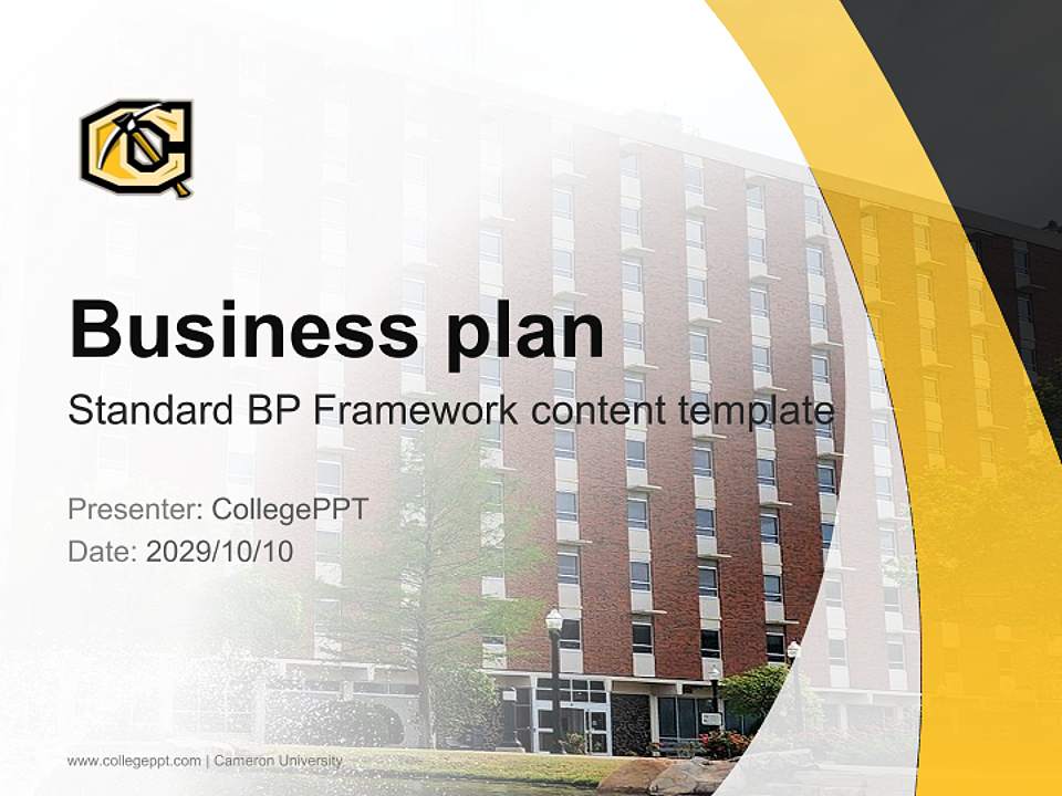 Cameron University Competition/Entrepreneurship Contest PPT Template4:3 ratio PPT effect preview image9