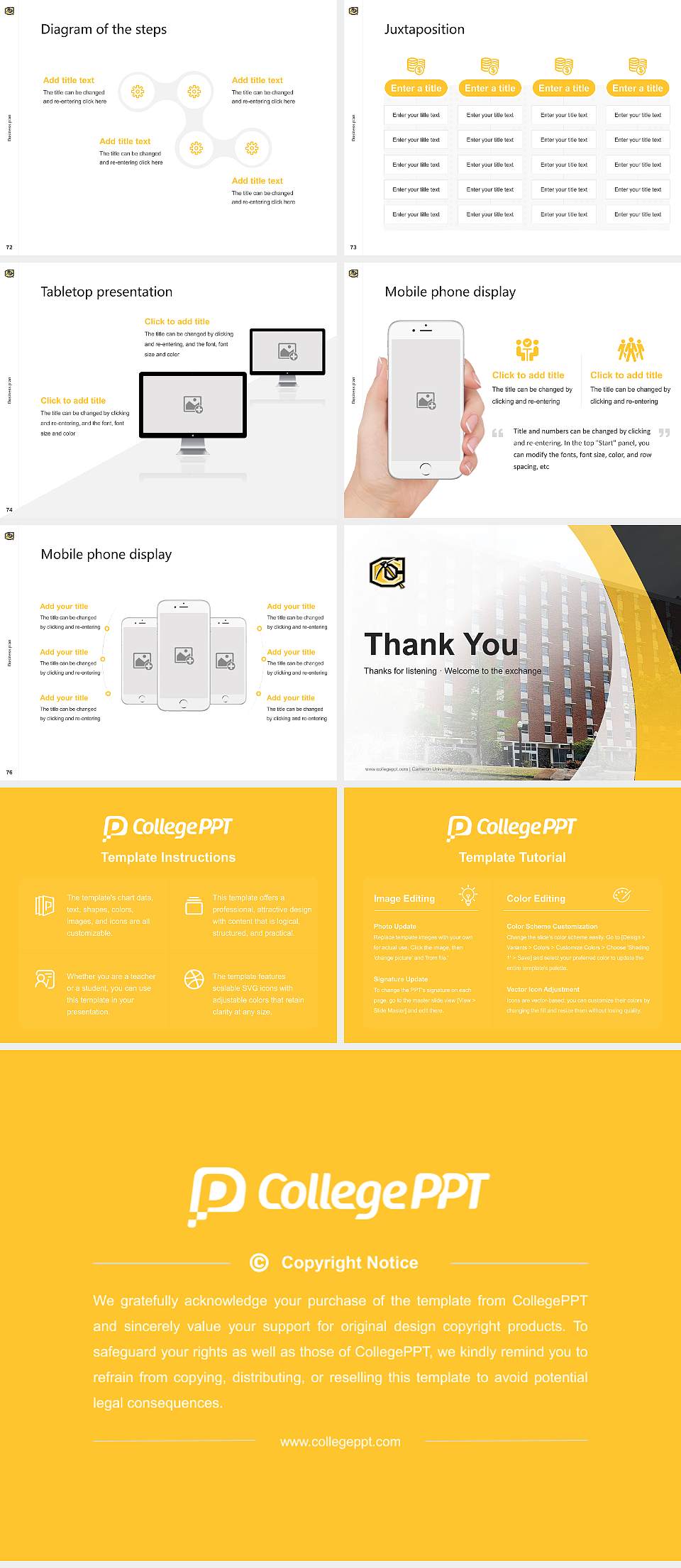 Cameron University Competition/Entrepreneurship Contest PPT Template4:3 ratio PPT effect preview image9