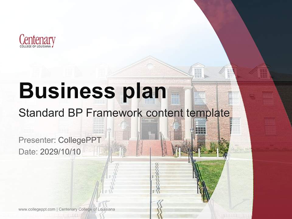 Centenary College of Louisiana Competition/Entrepreneurship Contest PPT Template4:3 ratio PPT effect preview image9