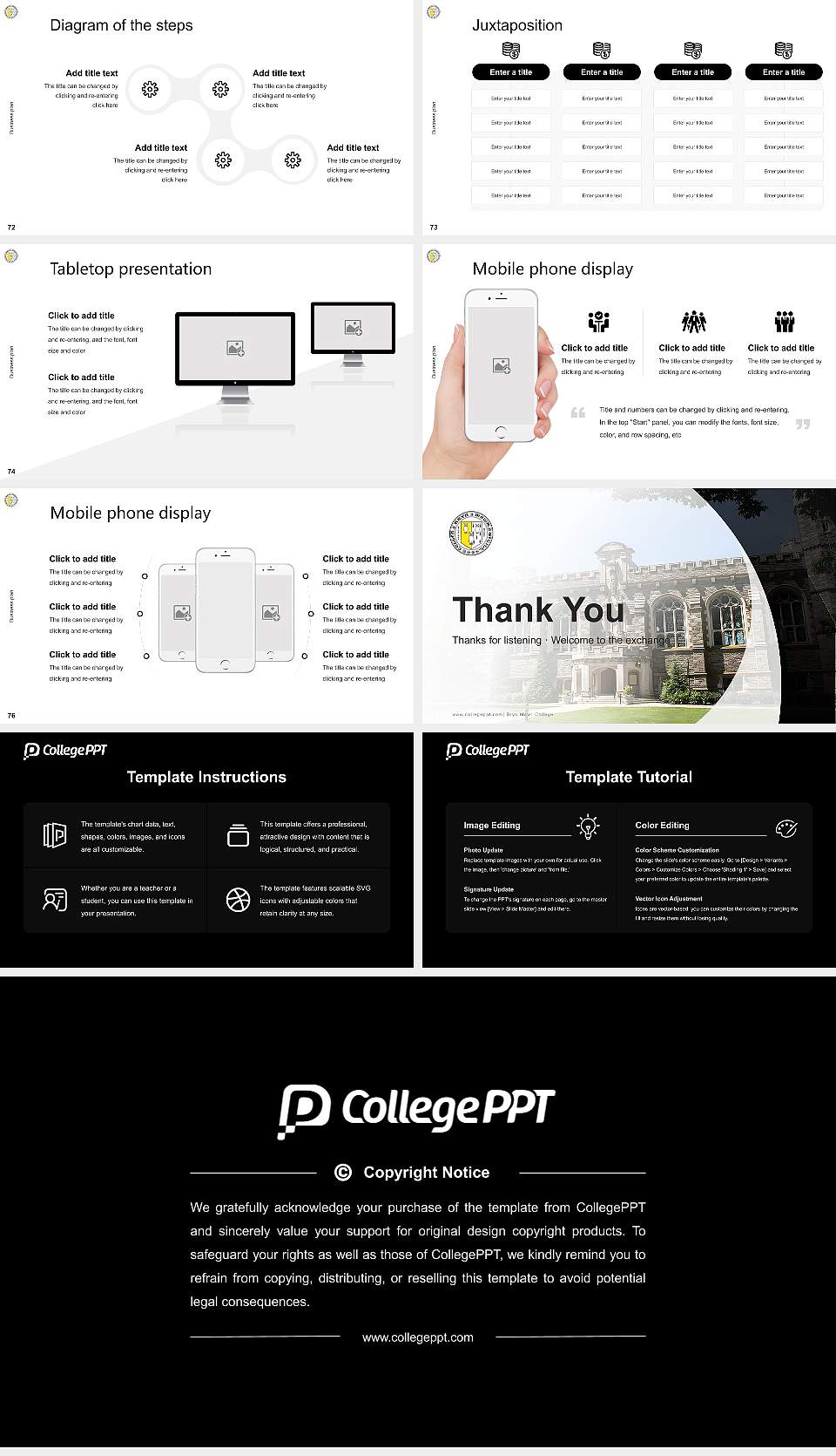 Bryn Mawr College Competition/Entrepreneurship Contest PPT Template16:9 ratio PPT effect preview image9