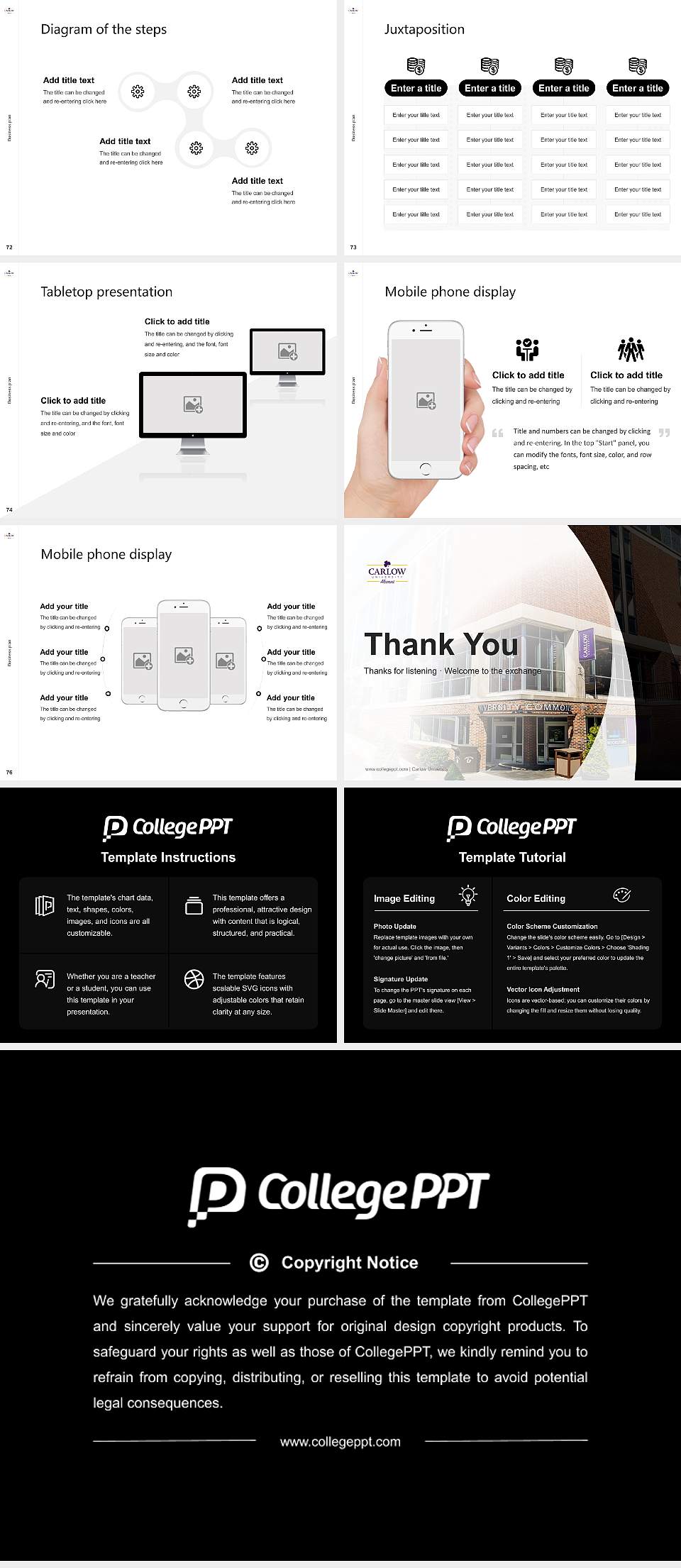 Carlow University Competition/Entrepreneurship Contest PPT Template4:3 ratio PPT effect preview image9