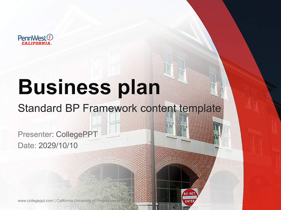 California University of Pennsylvania Competition/Entrepreneurship Contest PPT Template4:3 ratio PPT effect preview image9