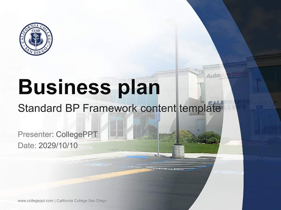 California College San Diego Competition/Entrepreneurship Contest PPT Template4:3 ratio PPT effect preview image9