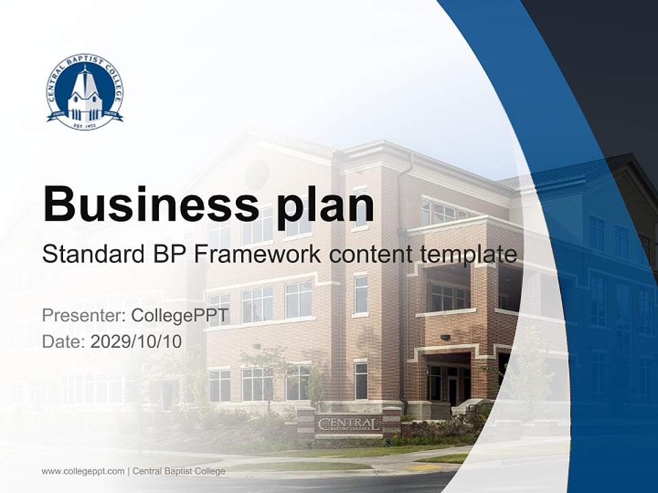 Central Baptist College Competition/Entrepreneurship Contest PPT Template4:3 ratio PPT effect preview image9