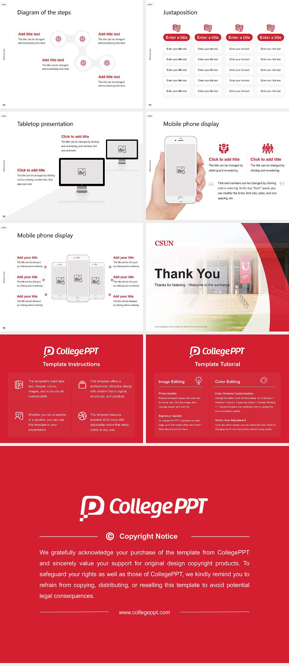 California State University-Northridge Competition/Entrepreneurship Contest PPT Template4:3 ratio PPT effect preview image9