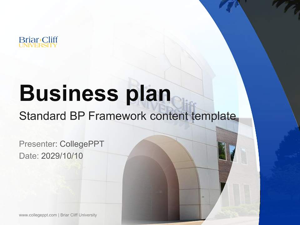Briar Cliff University Competition/Entrepreneurship Contest PPT Template4:3 ratio PPT effect preview image9
