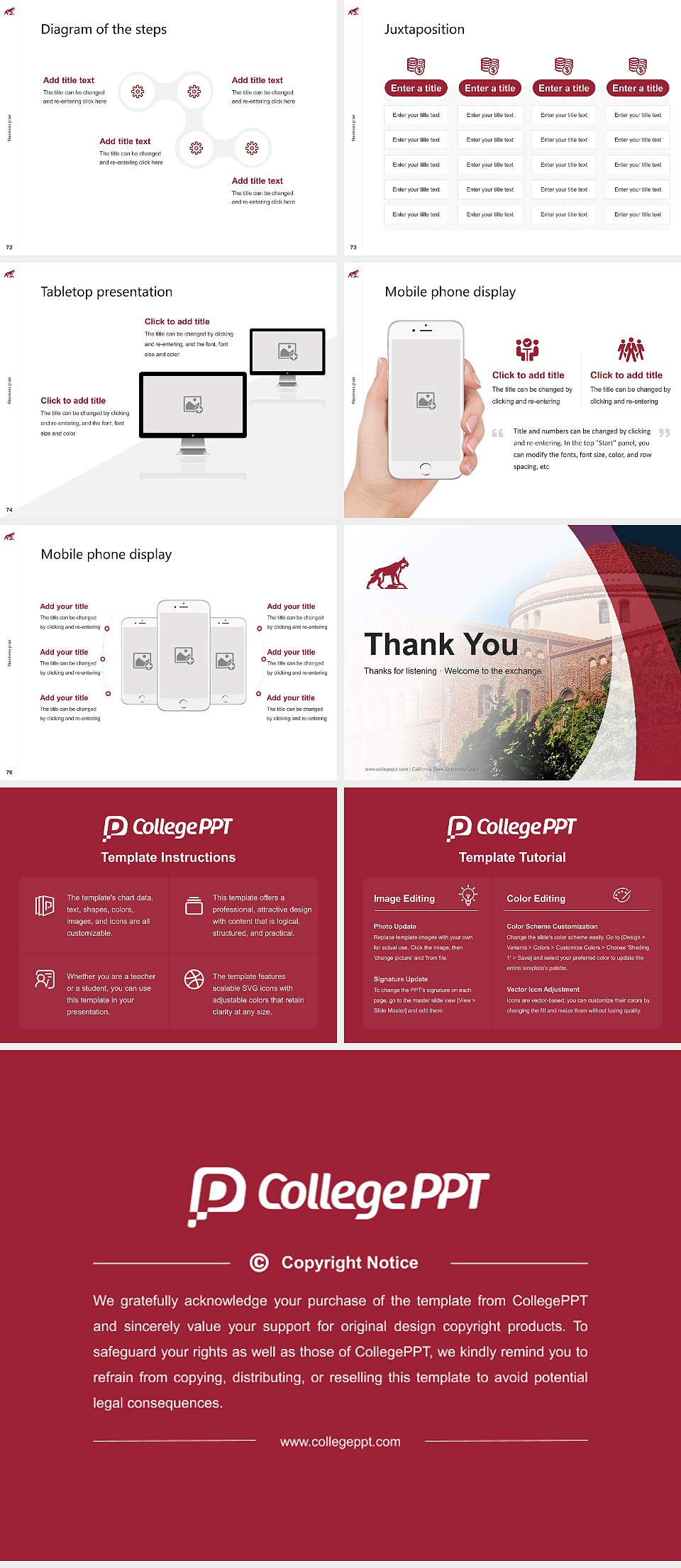California State University-Chico Competition/Entrepreneurship Contest PPT Template4:3 ratio PPT effect preview image9