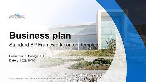 California State University-San Bernardino Competition/Entrepreneurship Contest PPT Template