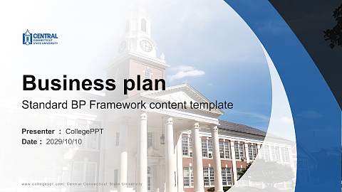 Central Connecticut State University Competition/Entrepreneurship Contest PPT Template