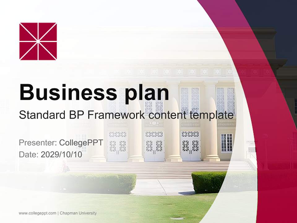 Chapman University Competition/Entrepreneurship Contest PPT Template4:3 ratio PPT effect preview image9