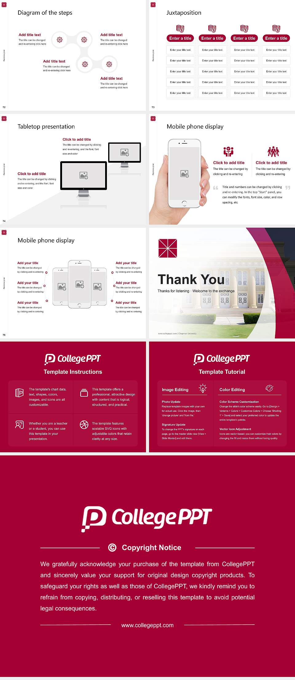 Chapman University Competition/Entrepreneurship Contest PPT Template4:3 ratio PPT effect preview image9