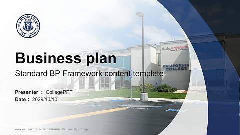 California College San Diego Competition/Entrepreneurship Contest PPT Template